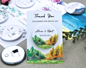 Magnetic Bottle Opener and Card Giveaways for Wedding Parties, Bridal Showers and Birthdays