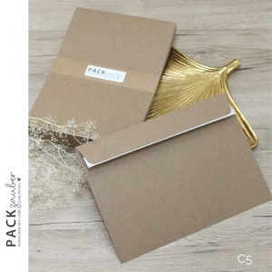 Din C5 Umschlag | Kraftpapier | Recycling | Brief | Hülle | Haftklebend mit Abziehstreifen | natur | 162 x 229 mm