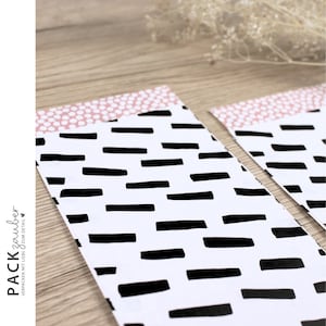 kleine Papiertüte | Geschenktüte | Flachbeutel | 7,5 x 15 cm | Geburtstag | schwarz weiss | Geschenk