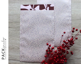 Paper bag | Gift bag | Flat bag | 12.5 x 21 cm | Dots pink shiny burgundy