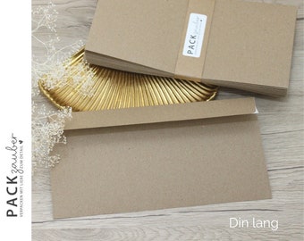 Din long envelope | Kraft paper | Recycled | Letter | Cover | Self-adhesive with peel-off strip | natural | 114 x 229 mm | C6/5