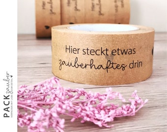 Adhesive tape "There's something magical inside" | 50 m long | Kraft tape | Printed paper tape | Packing tape | Environmentally friendly