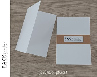 Set (20 Stück) blanko Klappkarte A6 Premiumpapier 300 g | DIY-, Stempel-, Bastel-Projekte