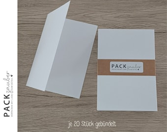 Set (20 pieces) blank folding cards A6 premium paper 300 g | DIY, stamping, craft projects