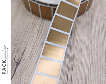 Scratch-off stickers, rectangular, gold, 33 x 21 mm (20 pieces)