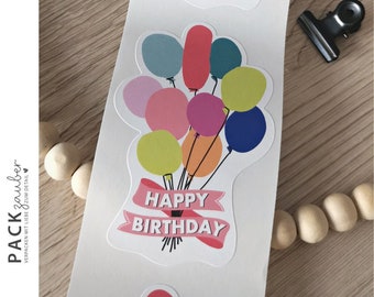 Stickers | Happy Birthday | Birthday | Balloons | Stickers 55 x 85 mm