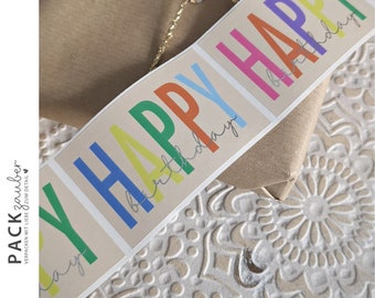 Sticker | Happy Birthday | Birthday | Sticker 47 x 74 mm | Closure