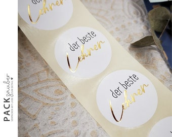 Sticker round | the best teacher | Sticker 40 mm | black gold
