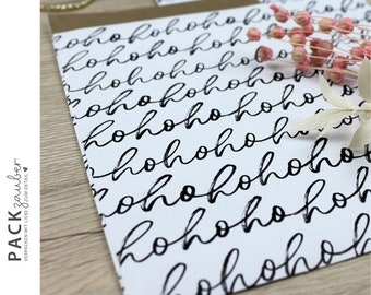 Paper bag | Gift bag | Flat bag | 12.5 x 21 cm | Christmas | hohoho | black, white, gold