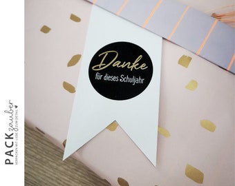 Round sticker | Thank you for this school year | Sticker 40 mm | black gold