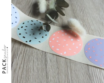 Round stickers | Birthday, party | colorful confetti dots | 50 mm stickers | 6 different colors