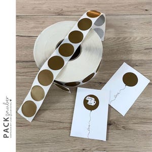 Rubbelaufkleber rund | gold | 50 x 50 mm (20 Stück)
