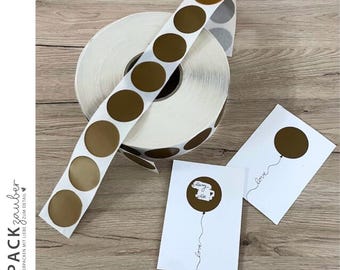 Round scratch-off stickers | gold | 50 x 50 mm (20 pieces)