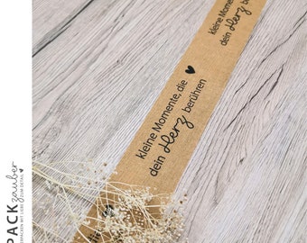 Adhesive tape "little moments that touch your heart" | 50 m length | Kraft tape | printed paper tape | packing tape | environmentally friendly