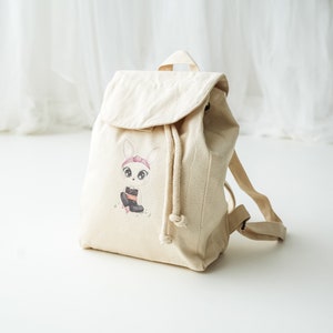 Zainetto 100% cotone ORGANICO, asilo personalizzato con nome, ASILO