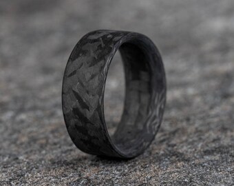 Men s Carbon Fiber Ring Thin Black Wedding Rings for Men E6 Rings