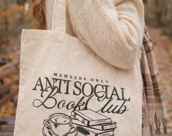 Antisocial Book Club Tote Bag | Bookish Gift for Readers