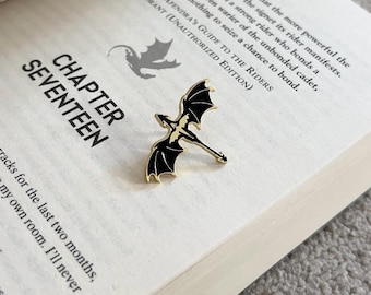 Fourth Wing Inspired Tairn and Andarna Dragon Pin | Book Lover Enamel Badge Gift | Romantasy