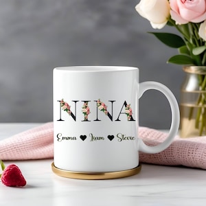 Nina Mug With Grandkids Names-Personalized Nina Mug-Custom Nina Gift-Nina Christmas gift, birthday gift, Mother's Day Gift Nina , Nina Gift