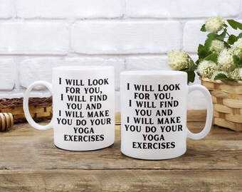 Cadeau professeur de yoga drôle-Tasse pour professeur de yoga-Cadeau yoga drôle-Cadeau pour professeur de yoga-Cadeau-Noël, anniversaire-Tasse à café de professeur de yoga