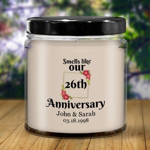 26th Anniversary Gifts-26th Anniversary Gifts For Women, Men-26th Wedding Anniversary Gifts-Anniversary Candle-Gifts For Wife-Husband Gift