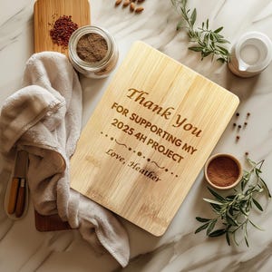 Thank you for supporting my 4H Project Gift-4-H Gift-Buyer Gifts 4H-Supporter Gift-4-H Career Gift-Personalized 4H Cutting board-4H project