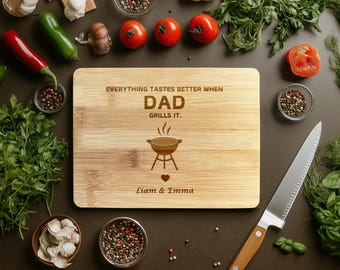 Dad Cutting Board, Custom BBQ Board-BBQ Cutting Board-Grill Father Gifts-Grilling Gifts, Personalized Gift for Dad, Fathers day gift for Dad