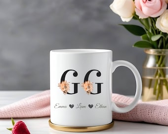 Gg Mug With Kids Names, Personalized Gg Mug, Custom Gg Gift, Gg birthday gift, Gg Mother's Day Gift, Grandkids Names Mug, Gg coffee cup