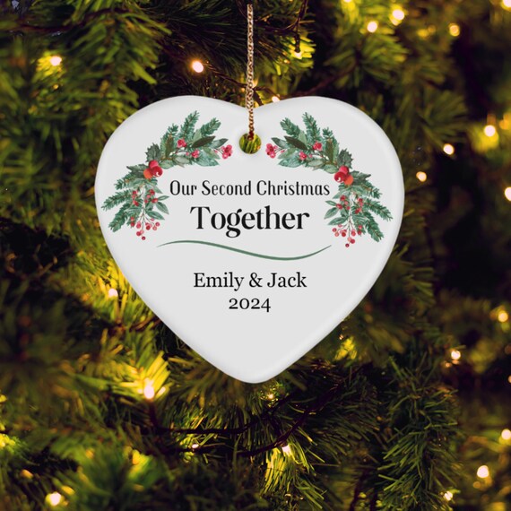 Personalized Our Second Christmas Together Ornament 2024 2nd Christmas Together Ornament couples Gift customizable Ornaments holiday Decor Etsy