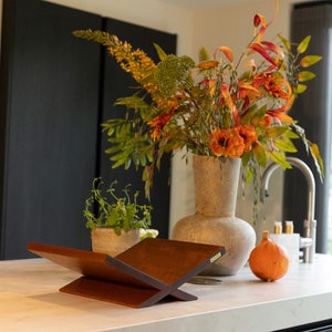 Open Book Stand Wood, Open Book Display, X Book Stand, Recipe Book Stand, Contemporary Book Stand, eclectic interior