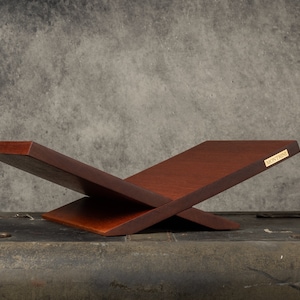 Open Book Stand Wood, Open Book Display, X Book Stand, Recept Book Stand, Contemporary Book Stand, eclectisch interieur
