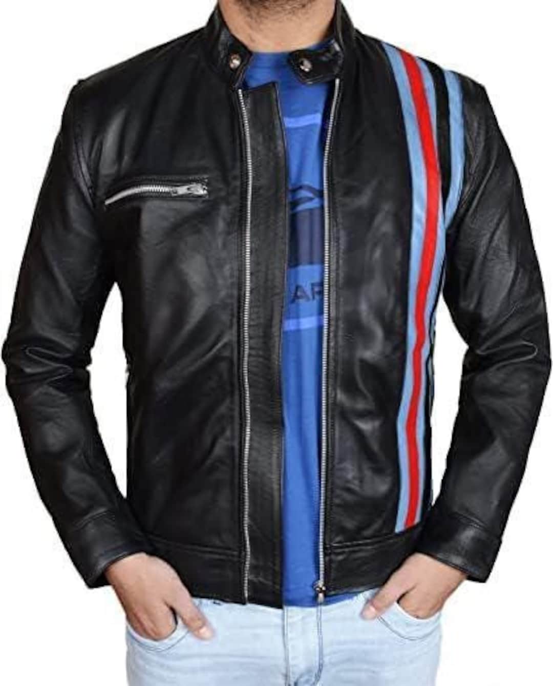 Eddie Brock Venom Let There Be Carnage Cafe Racer Black Leather Jacket Etsy Canada