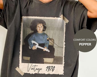 Personalized Retro Photo And Year Shirt, 50th Birthday Shirt With Picture Retro 40th Birthday Gift, 30th Birthday Party Outfit