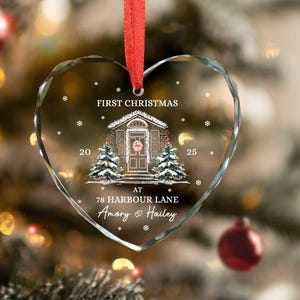 First Christmas In Our New Home Glass Ornament, New House Christmas Ornament, Our First Home Keepsake, Housewarming Bauble Xmas Gifts