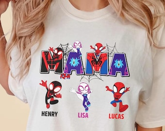 Personalized Disney Spidey Mama Shirt, Custom Mom Spiderman Shirt, Funny Spidey And Friends Mother's Day Gift For Her, Mama Shirt RE