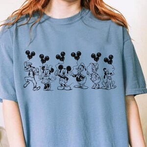 Retro Disney Mickey And Friends Shirt, Minnie Mouse Classic Sketch Shirt, Mickey Minnie Sketch Shirt, Disney Vacation Trip, Family Trip Tee