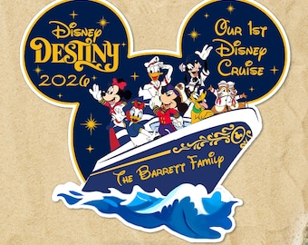 Custom Our 1st Disney Cruise Magnet, Personalized Disney Cruise Door Magnet, Mickey & Friends Family Trip Cruise Chip 'n' Dale Magnet