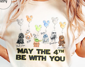 Star Wars Characters Signatures Shirt, May The 4th Be With You Shirt, Star Wars Day Shirt, Disney Star Wars Comfort Colors Shirt
