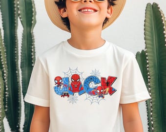 Personalized Name Spider And His Amazing Friends Birthday Shirt, Custom Spidey Boy T-Shirt, Custom Name Avengers Birthday Shirt