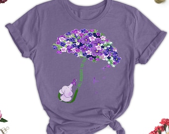 Remember For You T-Shirt, Purple Ribbon Graphic Shirt, Alzheimers Flower T-Shirt, Alzheimer's Awareness Month Shirt, Family Support Tee