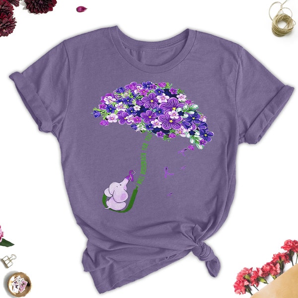 T-shirt Remember for you, chemise graphique à ruban violet, T-shirt à fleurs sur la maladie d'Alzheimer, chemise du mois de sensibilisation à la maladie d'Alzheimer, t-shirt de soutien à la famille