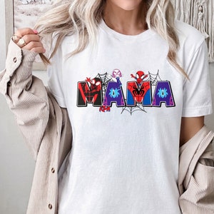 Camiseta personalizada DN Spidey Mama Hero Squad, sudadera personalizada Spider Mom con temática animada, regalo del Día de la Madre para mamá, abuela y abuela RE