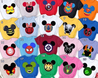 Super Hero Mouse Ears Matching Shirt, Superhero Family Shirt, Super Hero Birthday Group Shirt, Birthday Party Costume Shirt