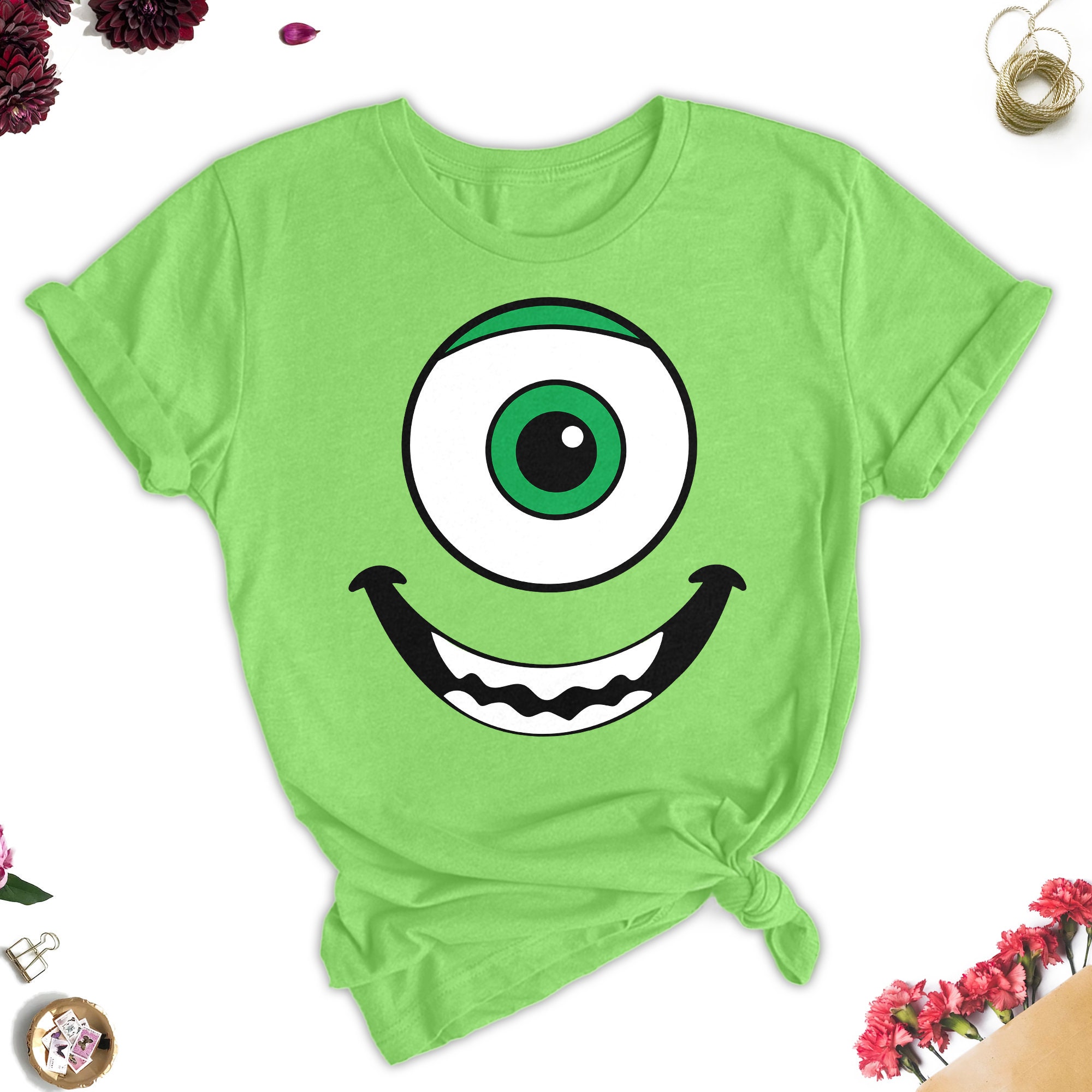 Camiseta de Mike Wazowski con ojos verdes camiseta de Halloween con expresion de Monster Inc camiseta de Monster University fiesta de disfraces de monstruos a juego Etsy Espana