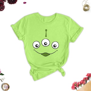 Toy Story Alien Face Costume, Toy Story Halloween Costume Tee, Disney Group Cosplay Party Matching Tee, Toy Story Alien Shirt