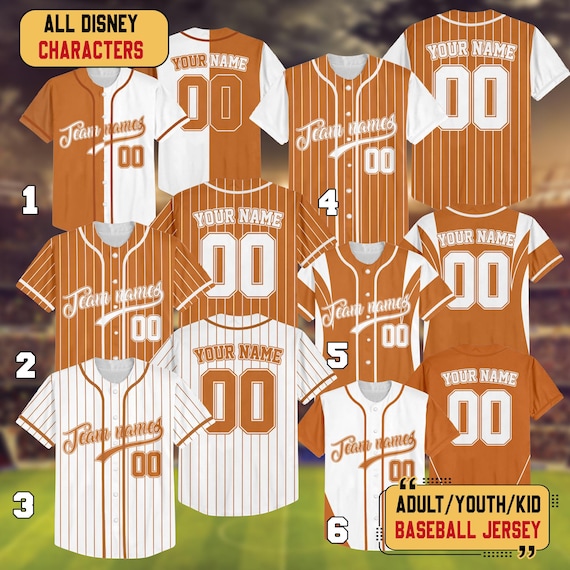 Personalized White Orange Collection Baseball Jersey, Custom Team