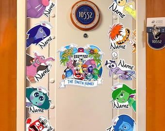 Personalized All DN Characters Inside Out 2 Cruise Line Magnet, Joy Sadness Anger Anxiety Envy DN Cruise Magnet, Family Cruise Door