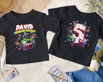 Personalized Spidey and His Amazing Friends Birthday Shirt, Disney  Spidey Character Shirt, Spider Kid Shirt, Custom Toddler Birthday TeeRE