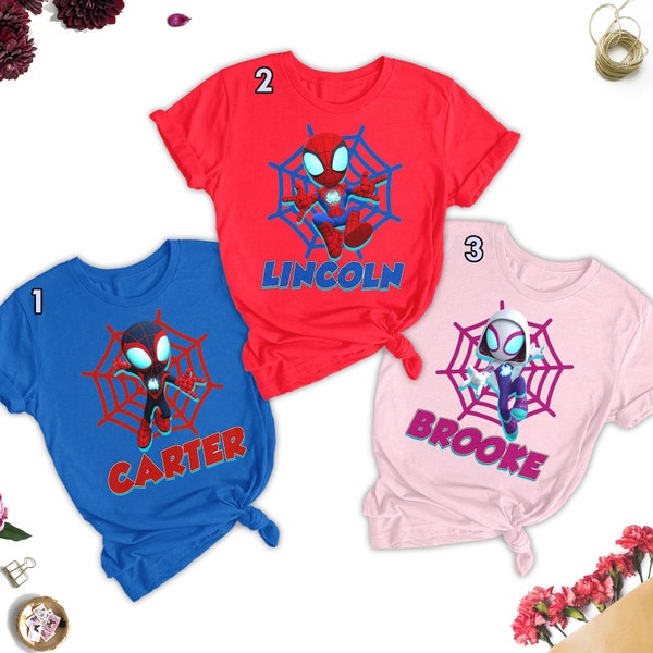 Custom Spidey Birthday Matching Shirt, Spidey Party Family Matching Shirt, Spidey And His Amazing Friends Hero Birthday Shirt, Gift For Kids