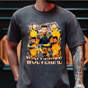 Retro 90s Wolverine Bootleg Shirt, Wolverine Character Shirt, Deadpool 2024 Movie Shirt, Wolverine Merch, Men Hero Movie Birthday Fan Gift